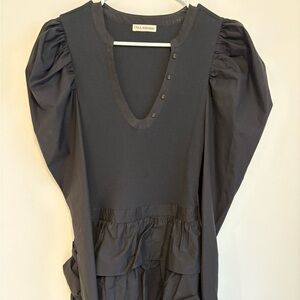 Ulla Johnson black mini dress with statement sleeve size 6